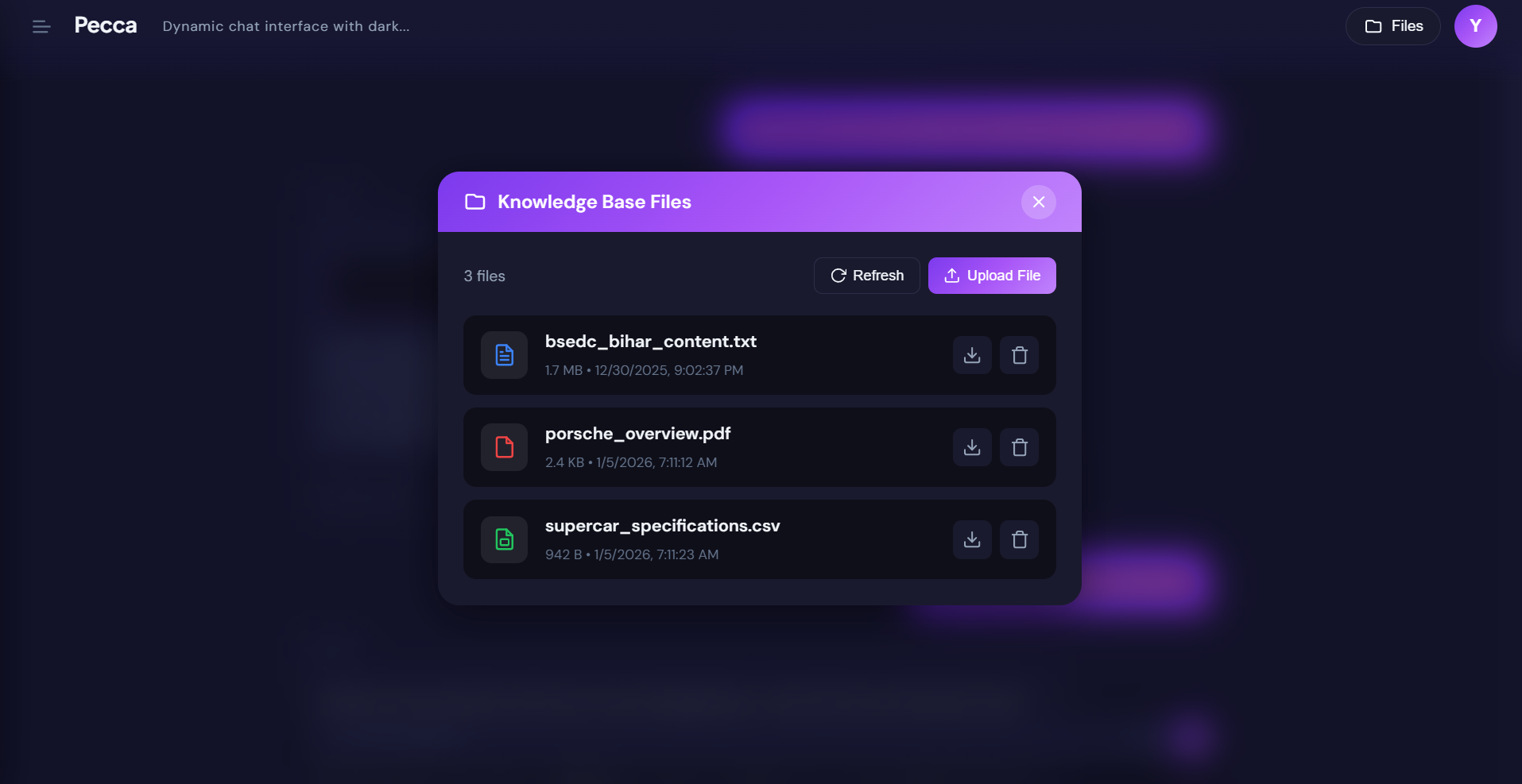 Pecca Knowledge Base